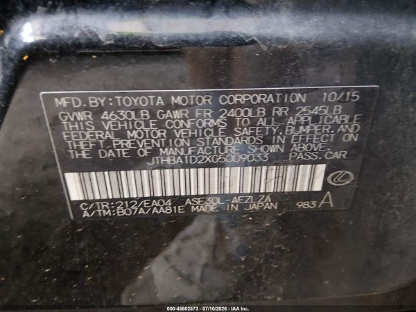 2016 LEXUS IS 200T