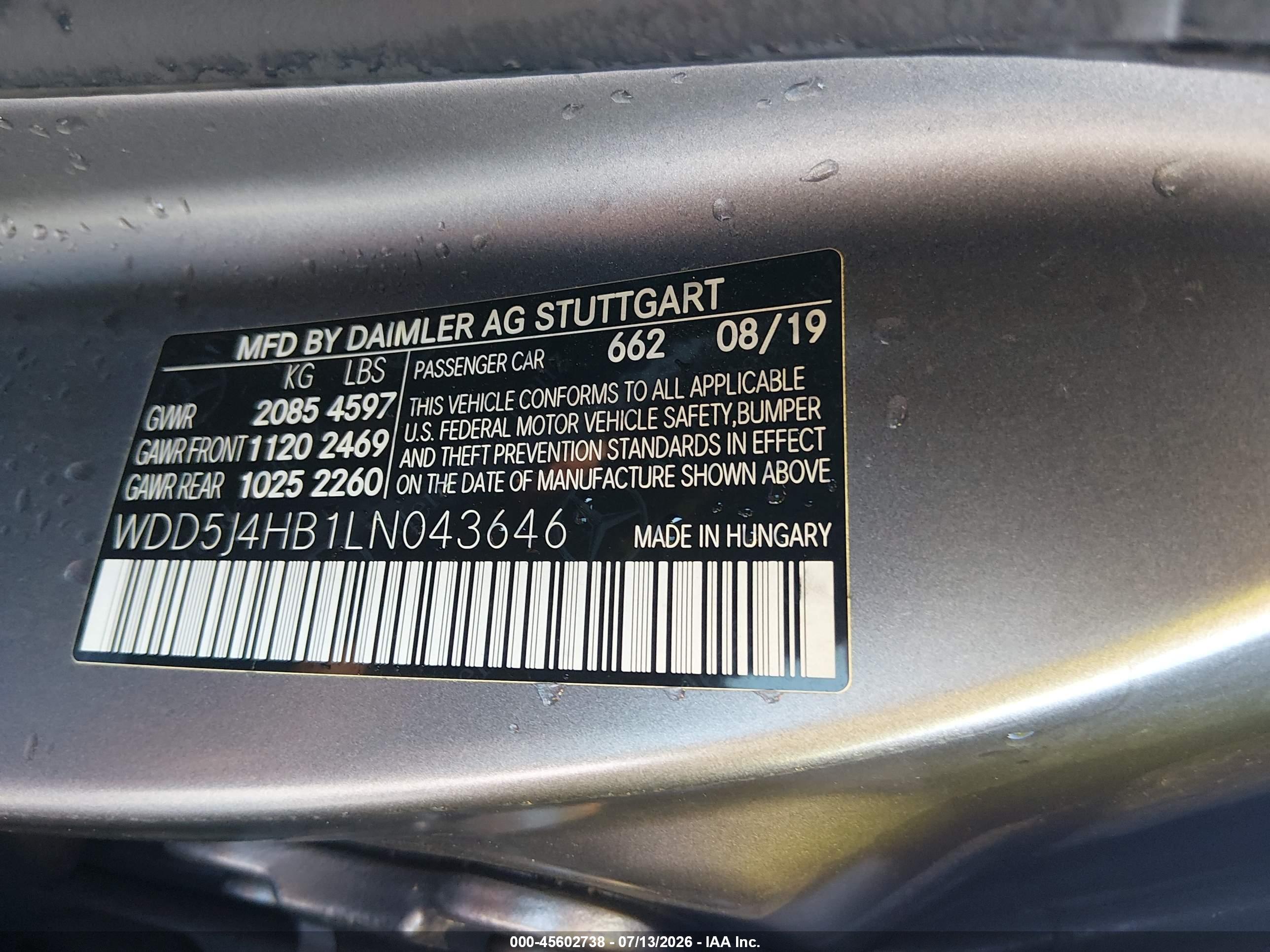 2020 MERCEDES-BENZ CLA 250 4MATIC