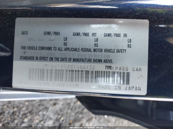 2016 MAZDA MAZDA6 Touring/GS