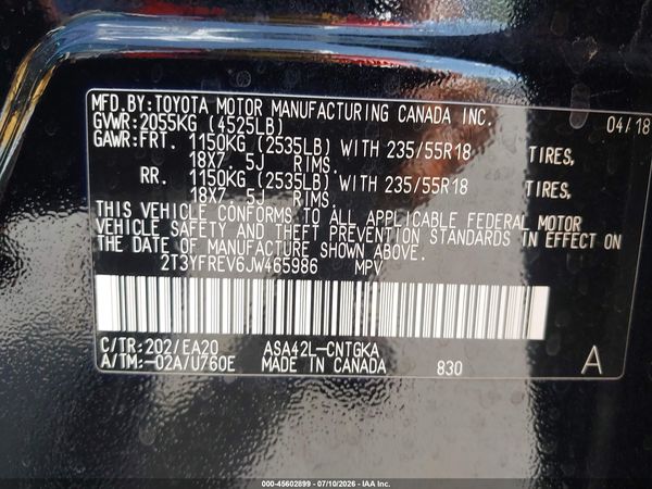 2018 TOYOTA RAV4 LIMITED