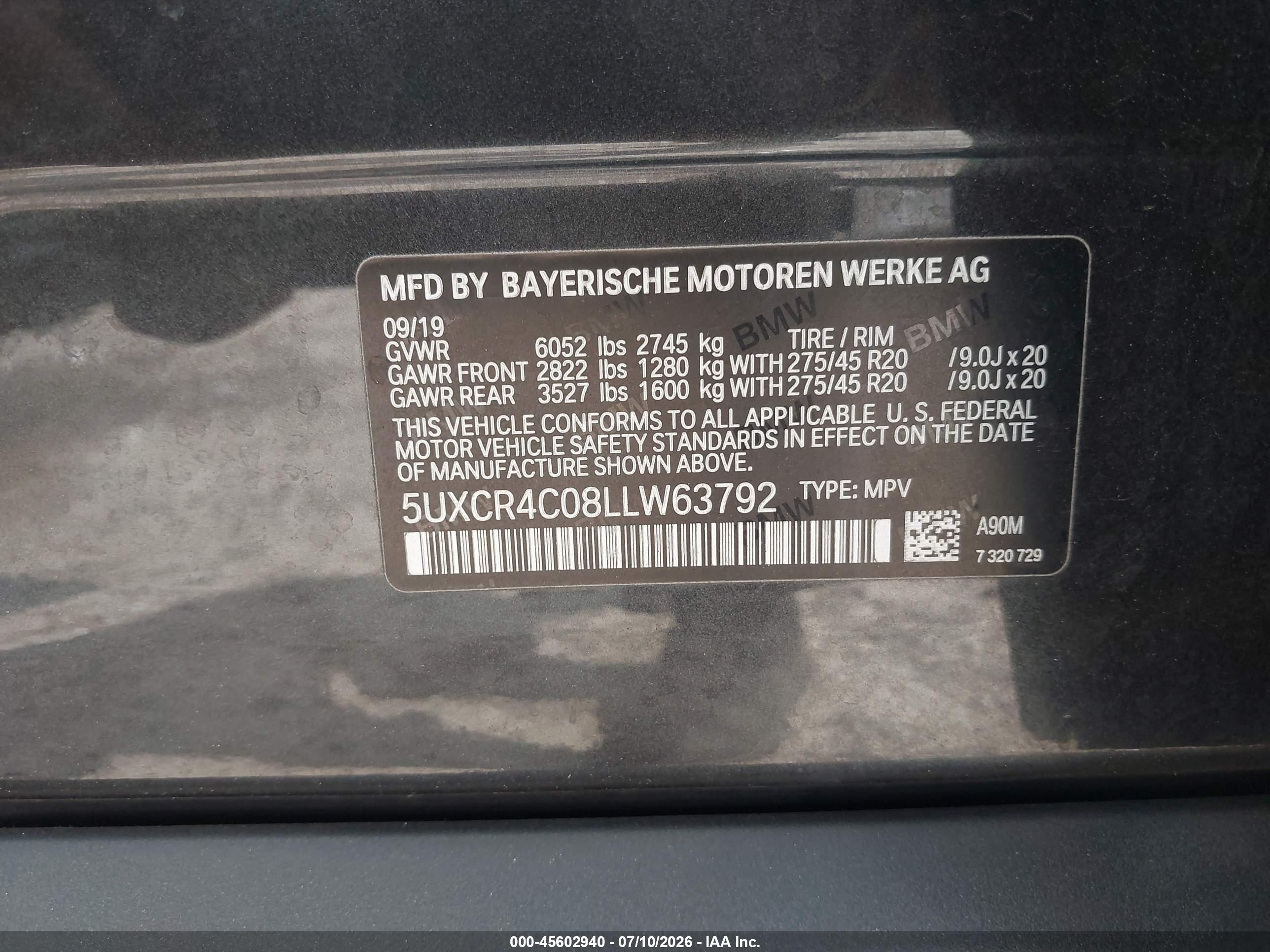 2020 BMW X5 SDRIVE40I
