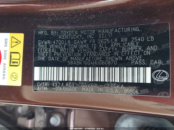 2017 LEXUS ES 350