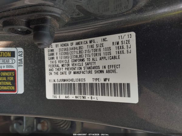 2014 HONDA CR-V LX