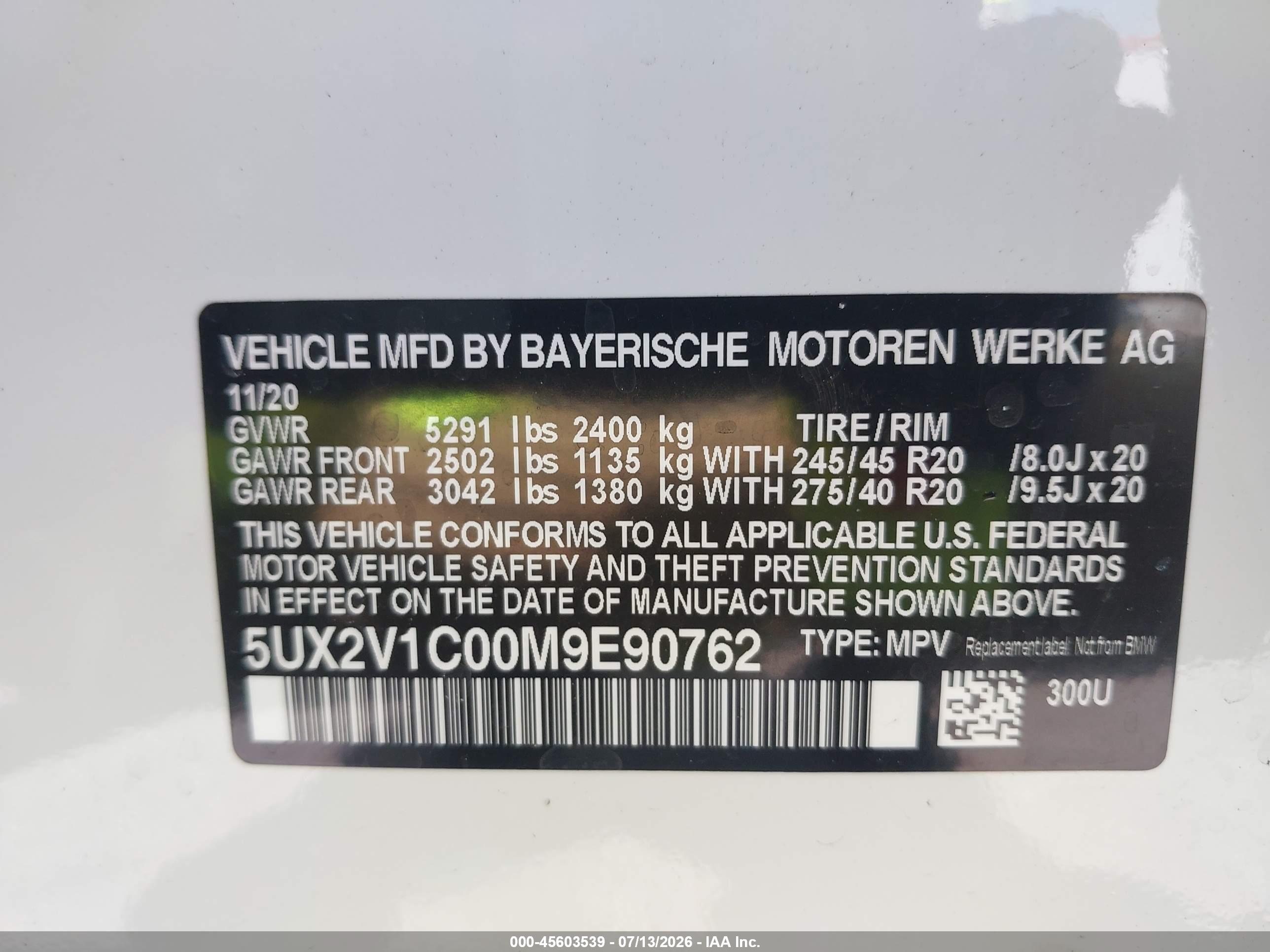 2021 BMW X4 XDRIVE30I