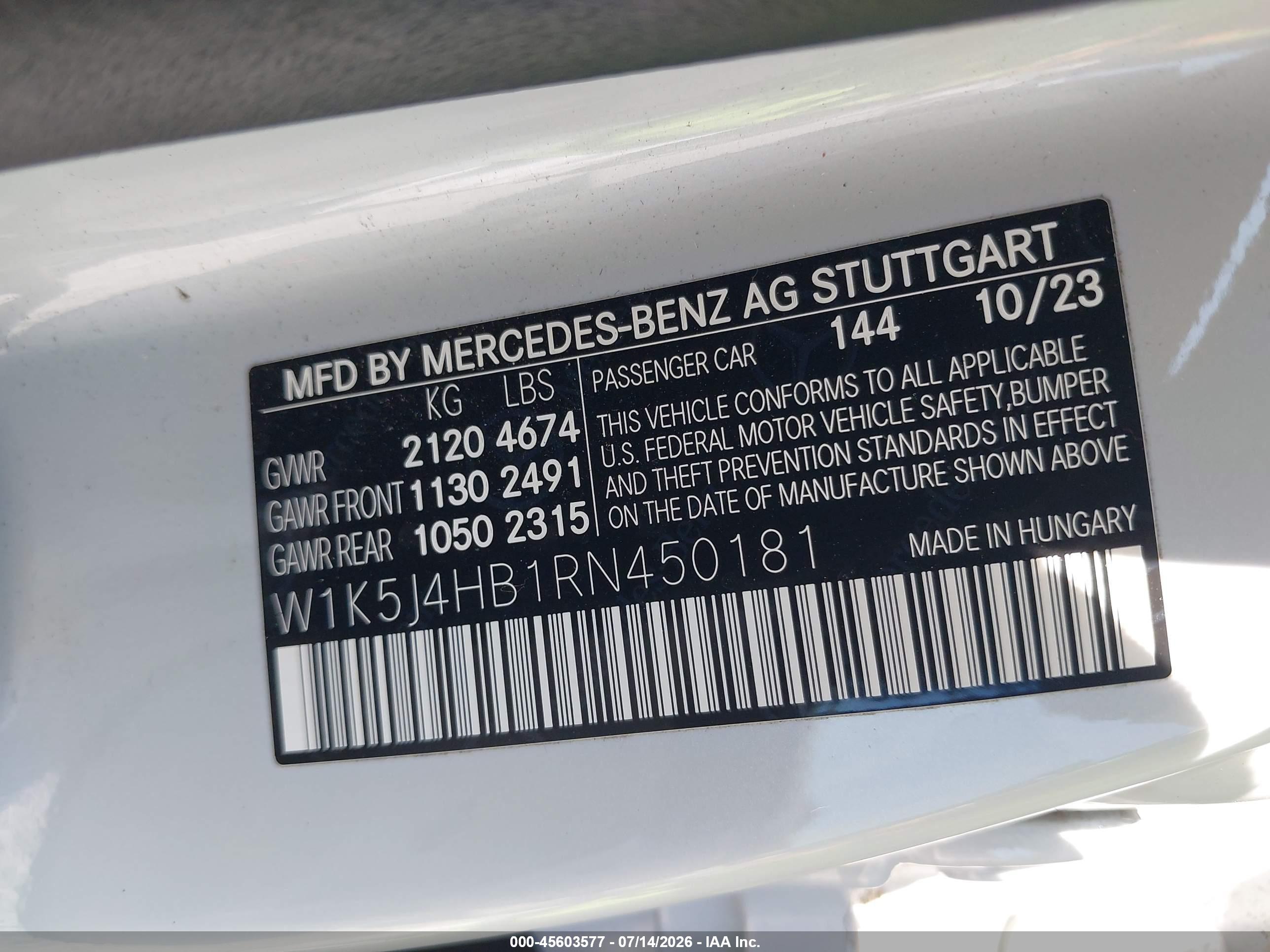 2024 MERCEDES-BENZ CLA 250 COUPE 4MATIC