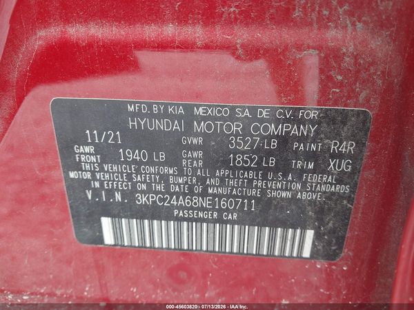 2022 HYUNDAI ACCENT SE