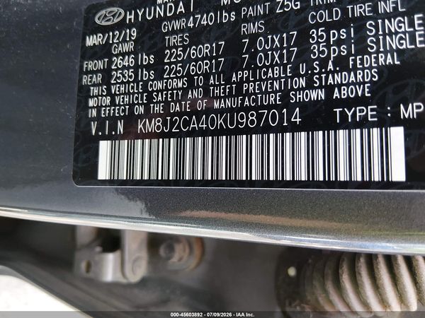 2019 HYUNDAI TUCSON SE