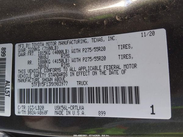 2021 TOYOTA TUNDRA LIMITED