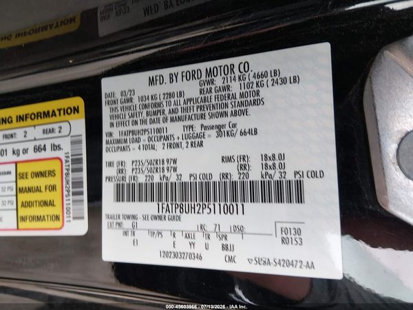 2023 FORD MUSTANG ECOBOOST PREMIUM