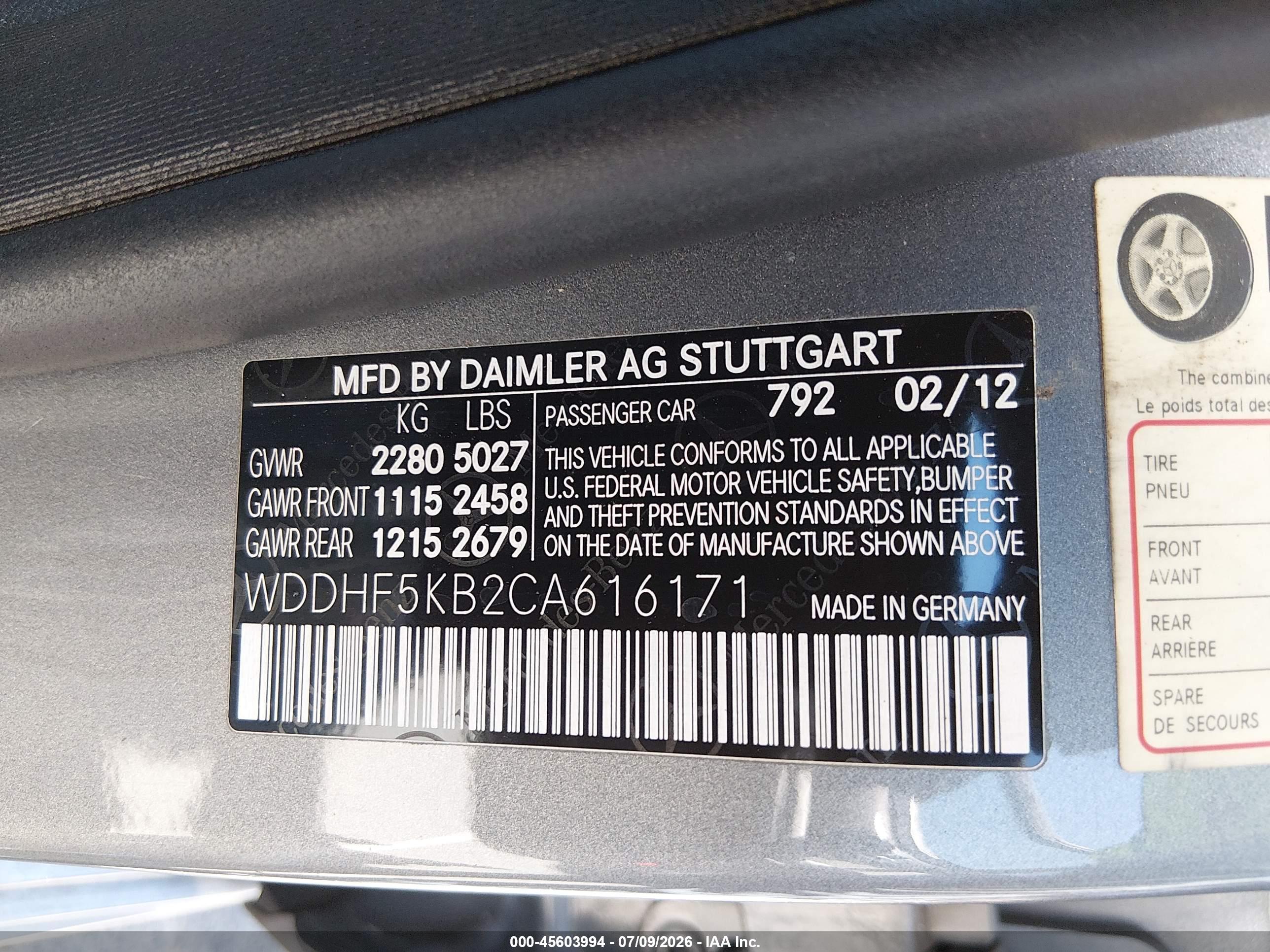 2012 MERCEDES-BENZ E 350 E350
