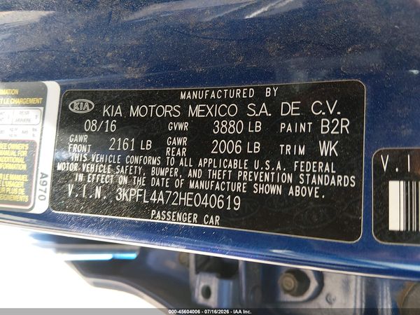 2017 KIA FORTE S