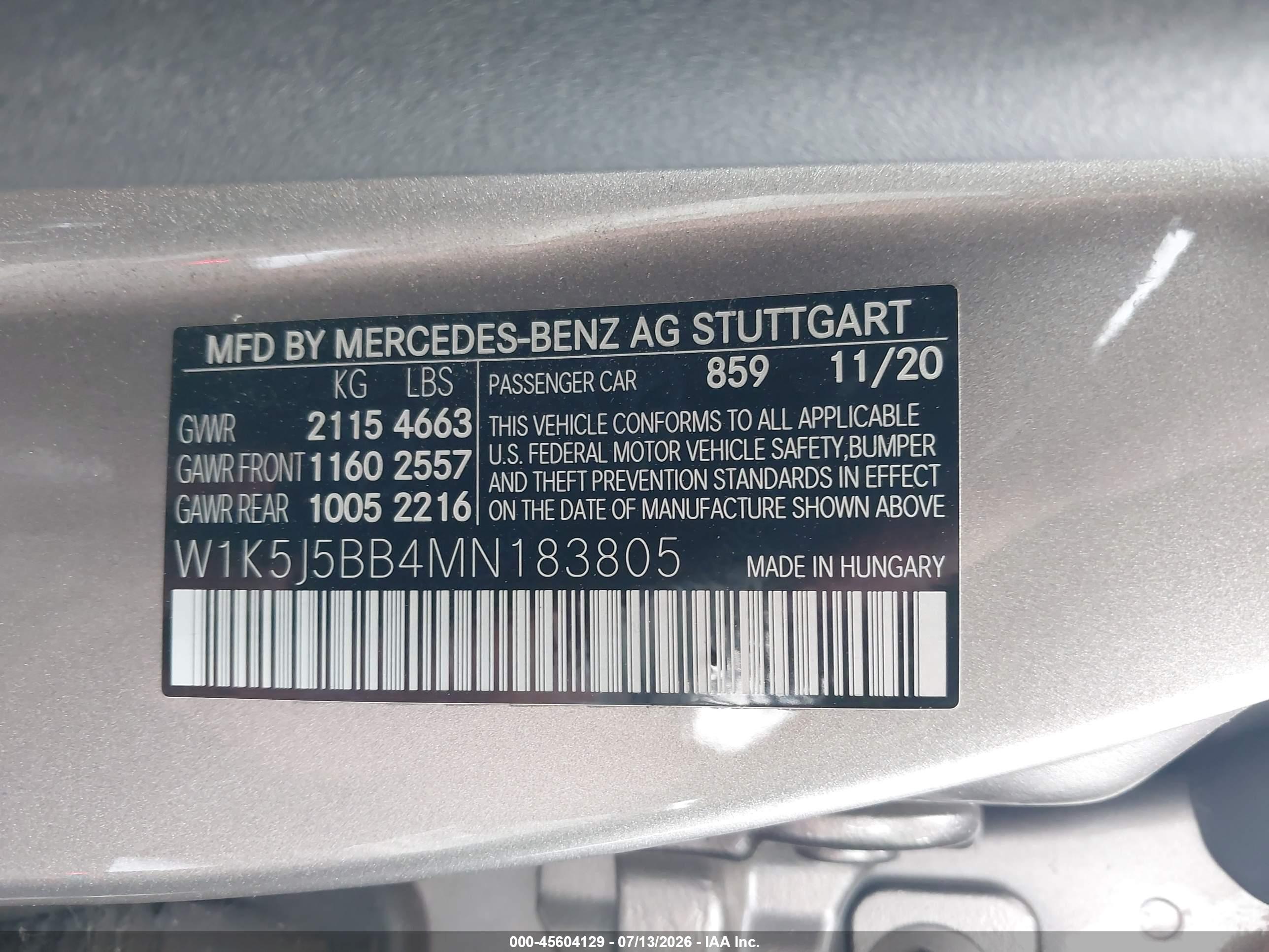 2021 MERCEDES-BENZ AMG CLA 35 4MATIC