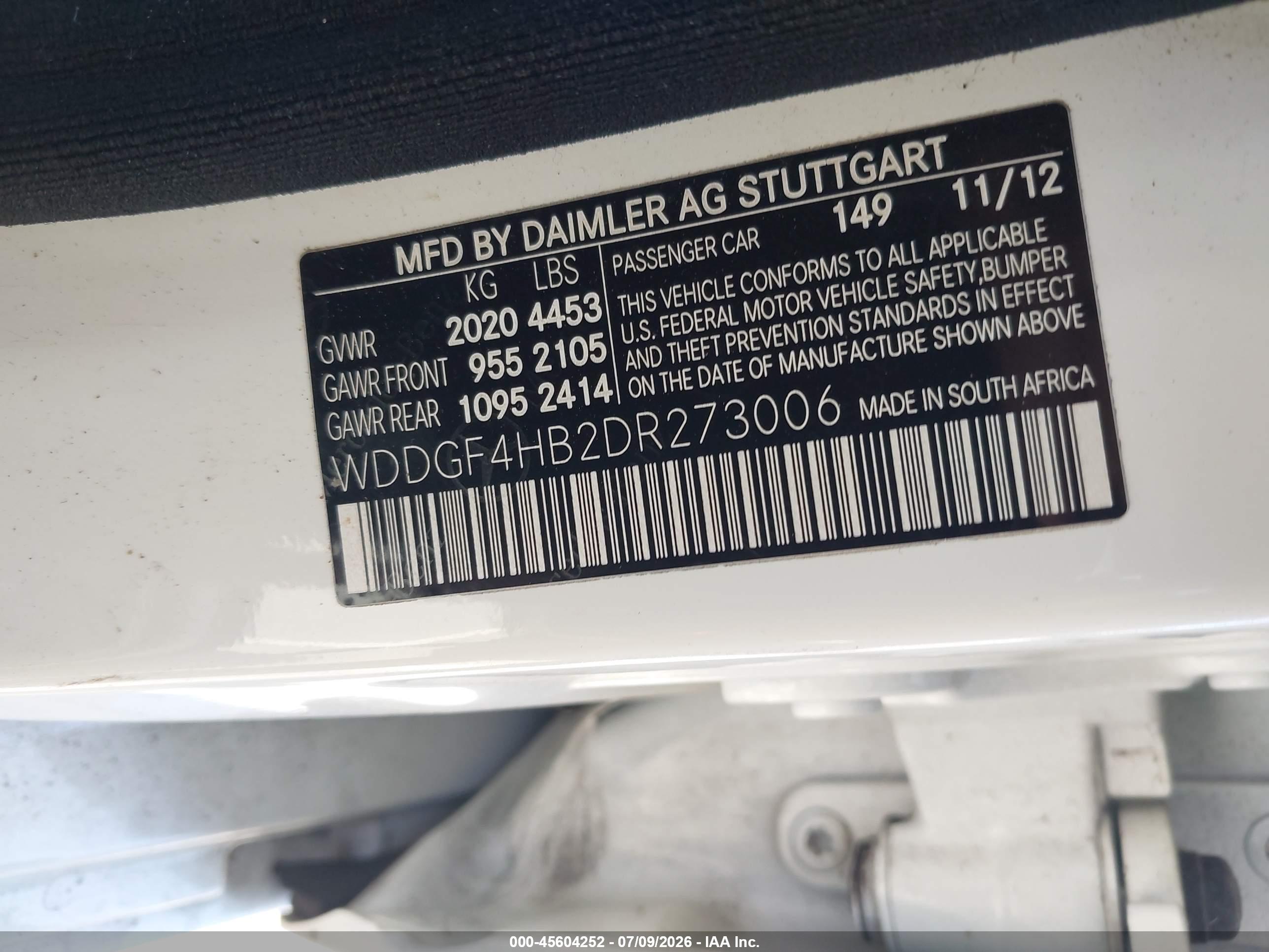2013 MERCEDES-BENZ C 250 C250