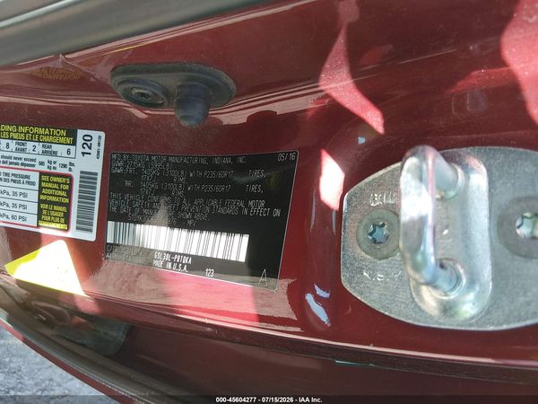 2016 TOYOTA SIENNA XLE PREMIUM 8 PASSENGER