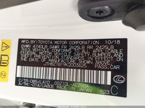 2019 LEXUS ES 350