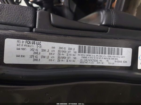 2019 JEEP GRAND CHEROKEE ALTITUDE 4X4