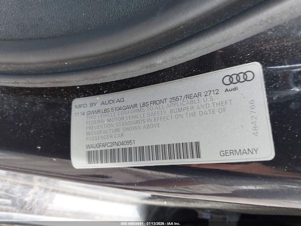 2015 AUDI A6 2.0T PREMIUM