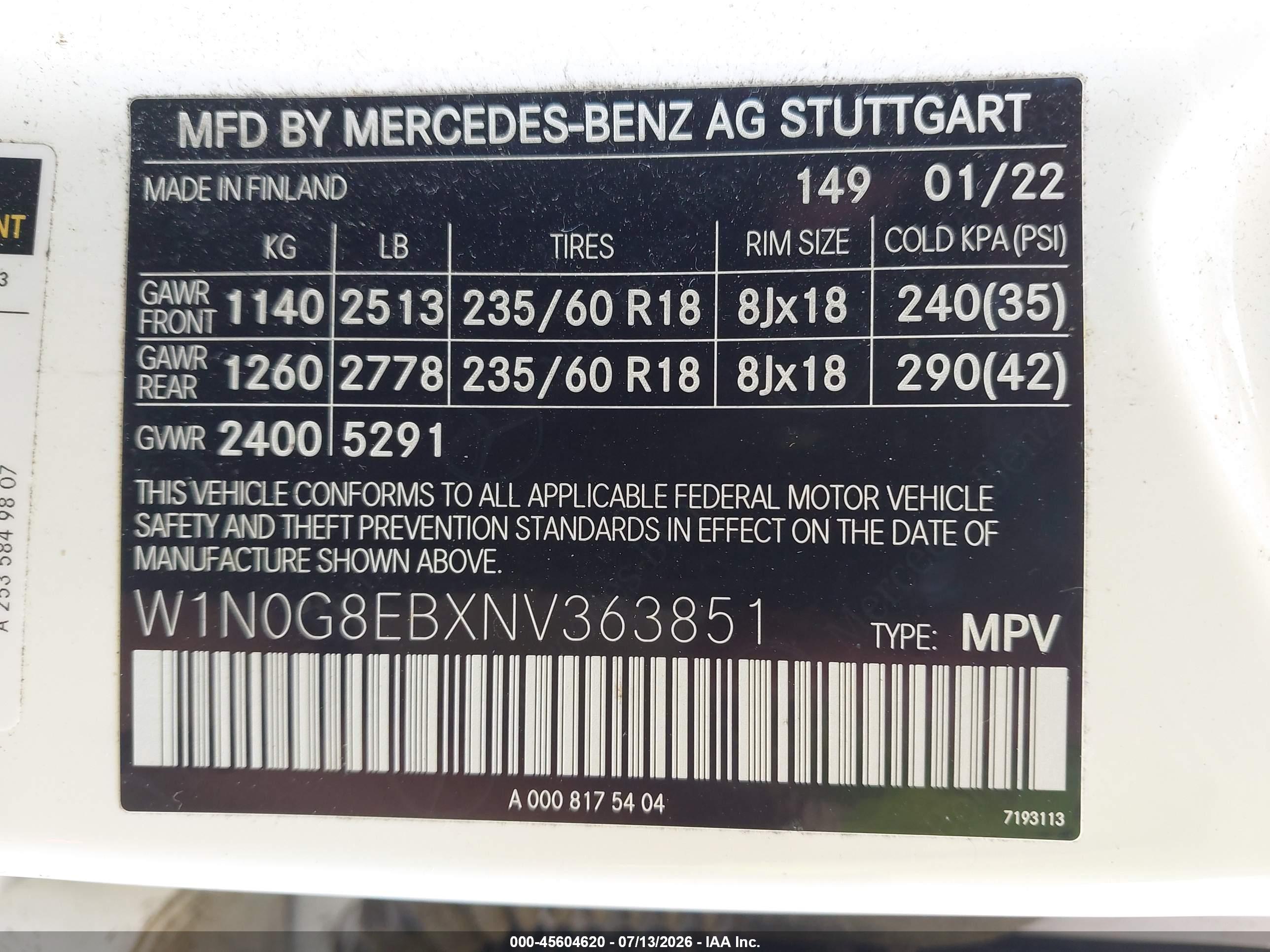 2022 MERCEDES-BENZ GLC 300 4MATIC SUV