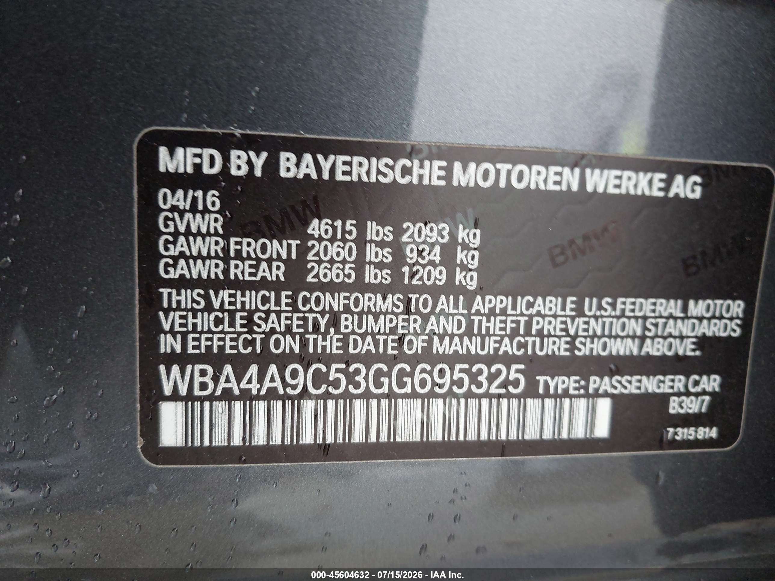 2016 BMW 428I GRAN COUPE GC