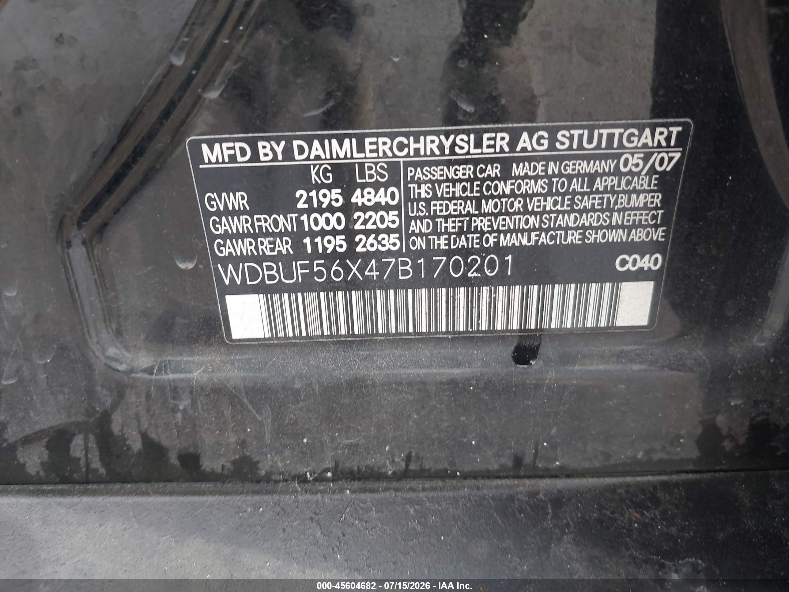 2007 MERCEDES-BENZ E 350 E350