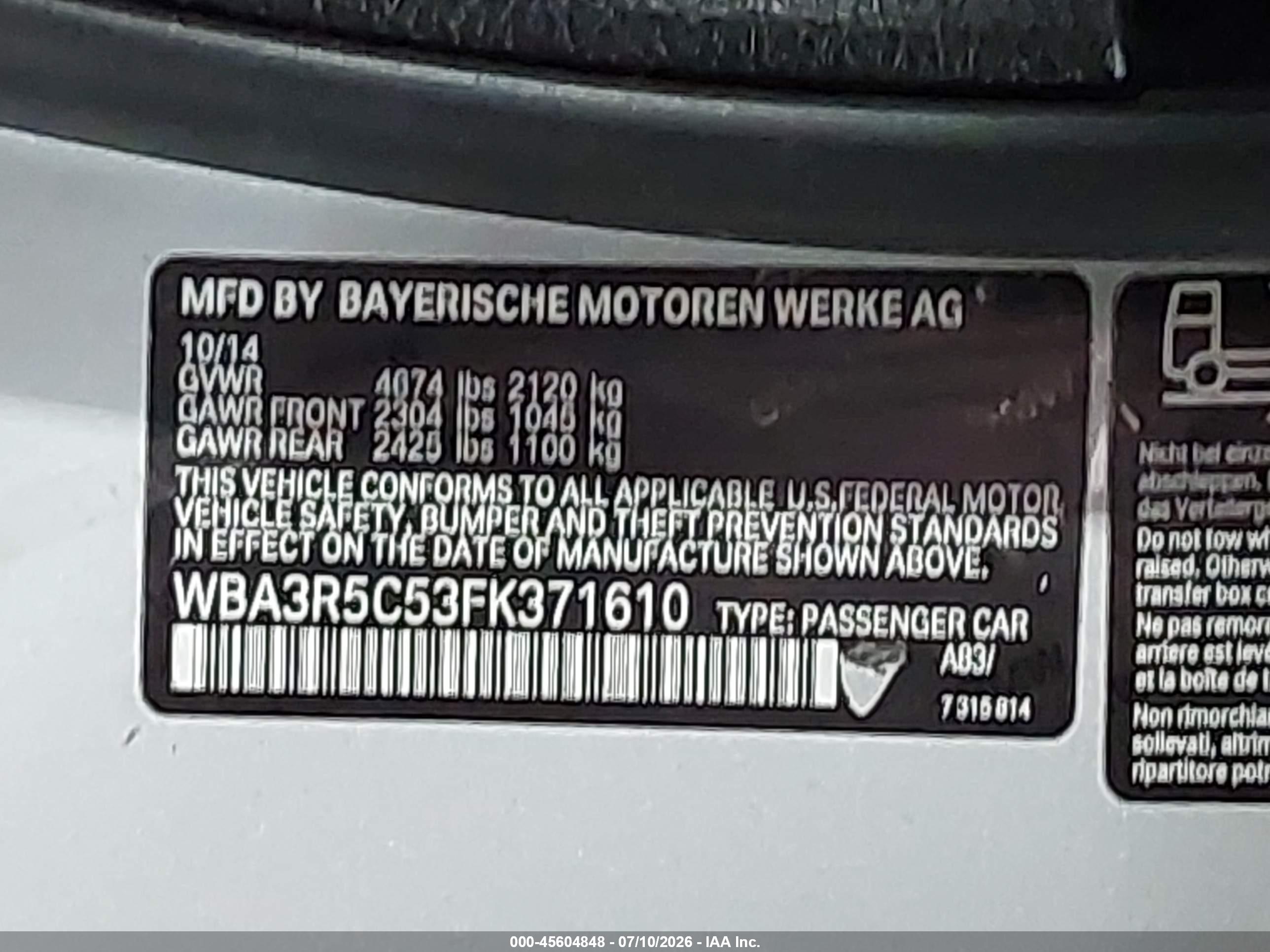 2015 BMW 435I XDRIVE