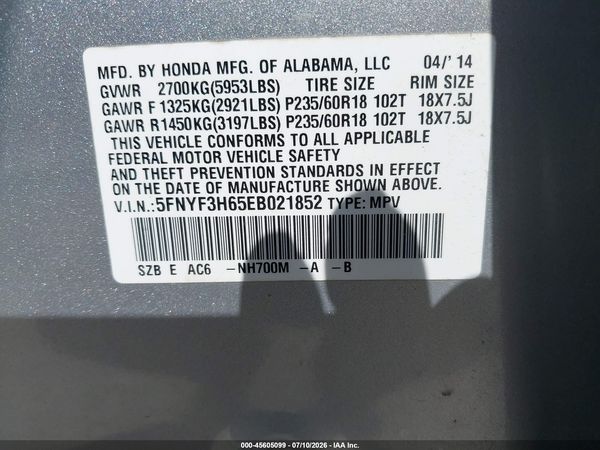 2014 HONDA PILOT EX-L
