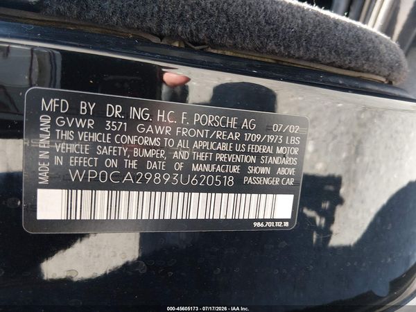 2003 PORSCHE BOXSTER