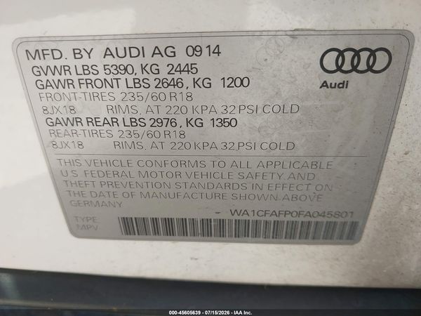 2015 AUDI Q5 2.0T PREMIUM