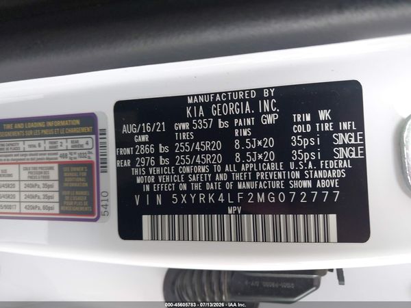 2021 KIA SORENTO SX