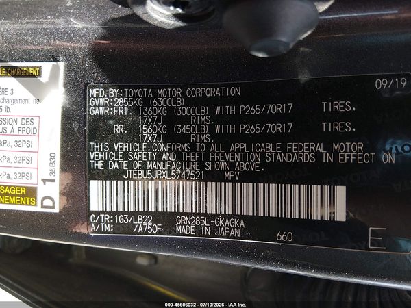 2020 TOYOTA 4RUNNER SR5 PREMIUM