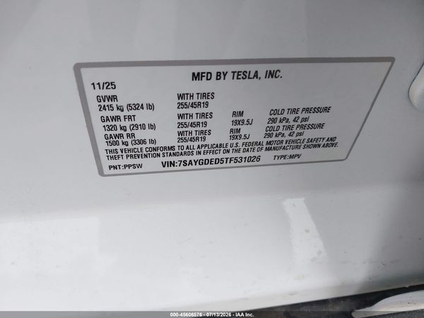 2026 TESLA MODEL Y
