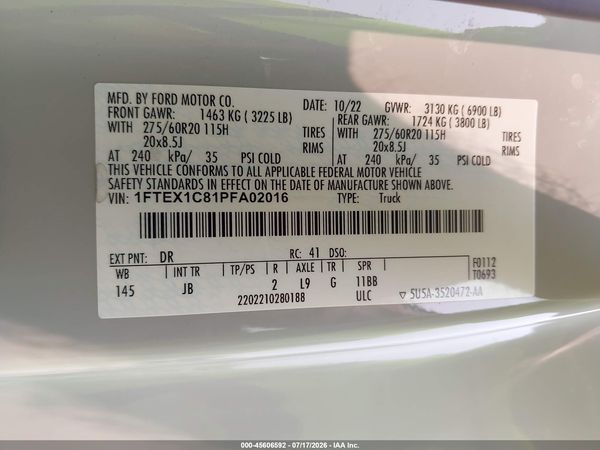 2023 FORD F-150 XL