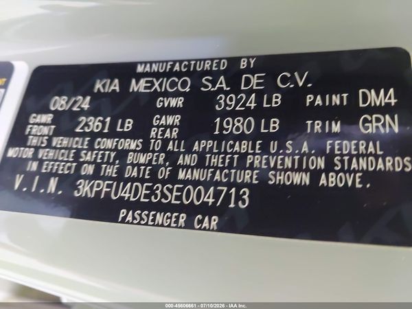 2025 KIA K4 EX