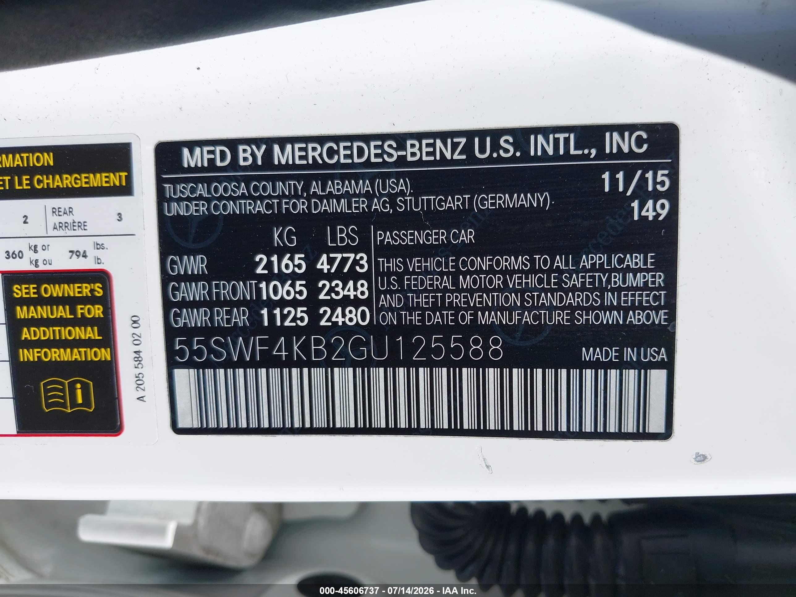2016 MERCEDES-BENZ C 300 4MATIC