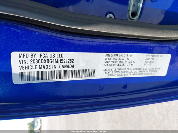 2021 DODGE CHARGER SXT RWD