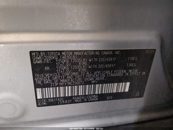 2022 TOYOTA RAV4 XLE