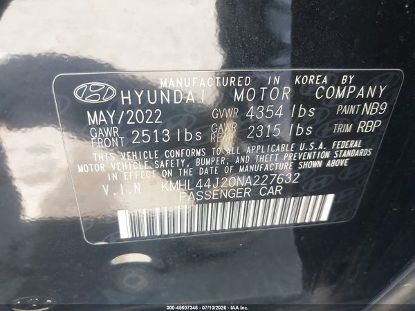 2022 HYUNDAI SONATA SEL PLUS