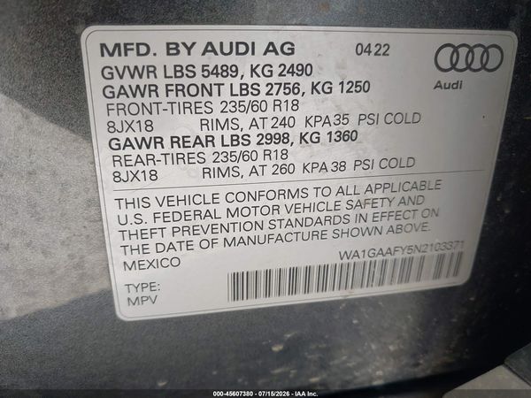 2022 AUDI Q5