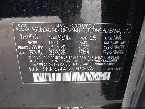 2021 HYUNDAI SANTA FE SEL