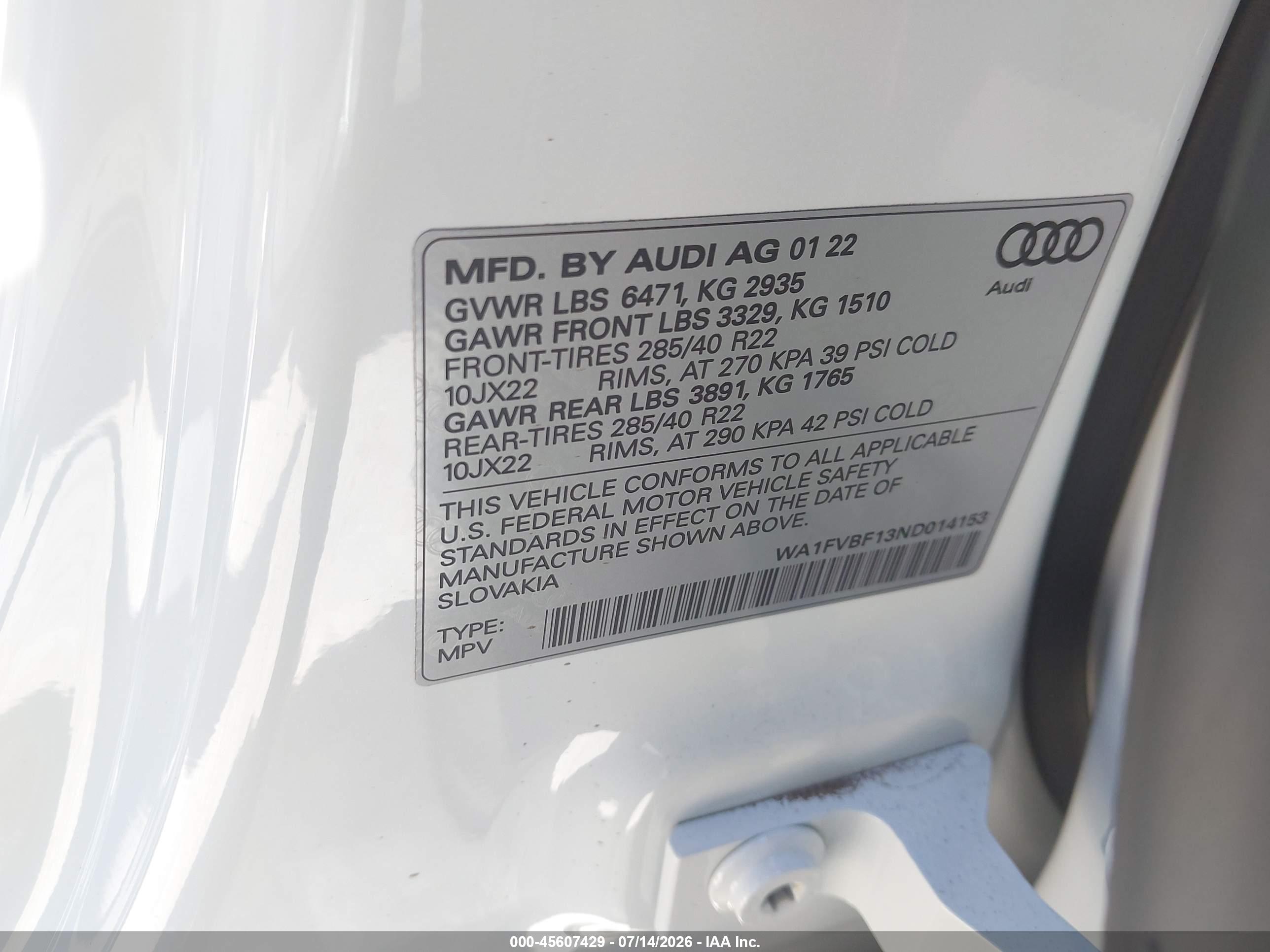 2022 AUDI Q8