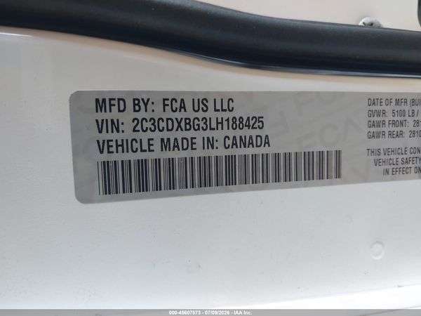 2020 DODGE CHARGER SXT RWD