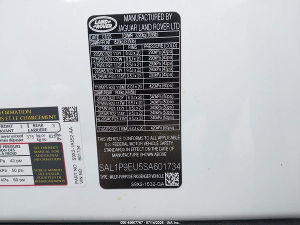 2025 LAND ROVER RANGE ROVER SPORT P360 SE