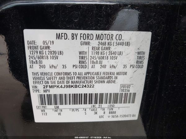 2019 FORD EDGE SEL