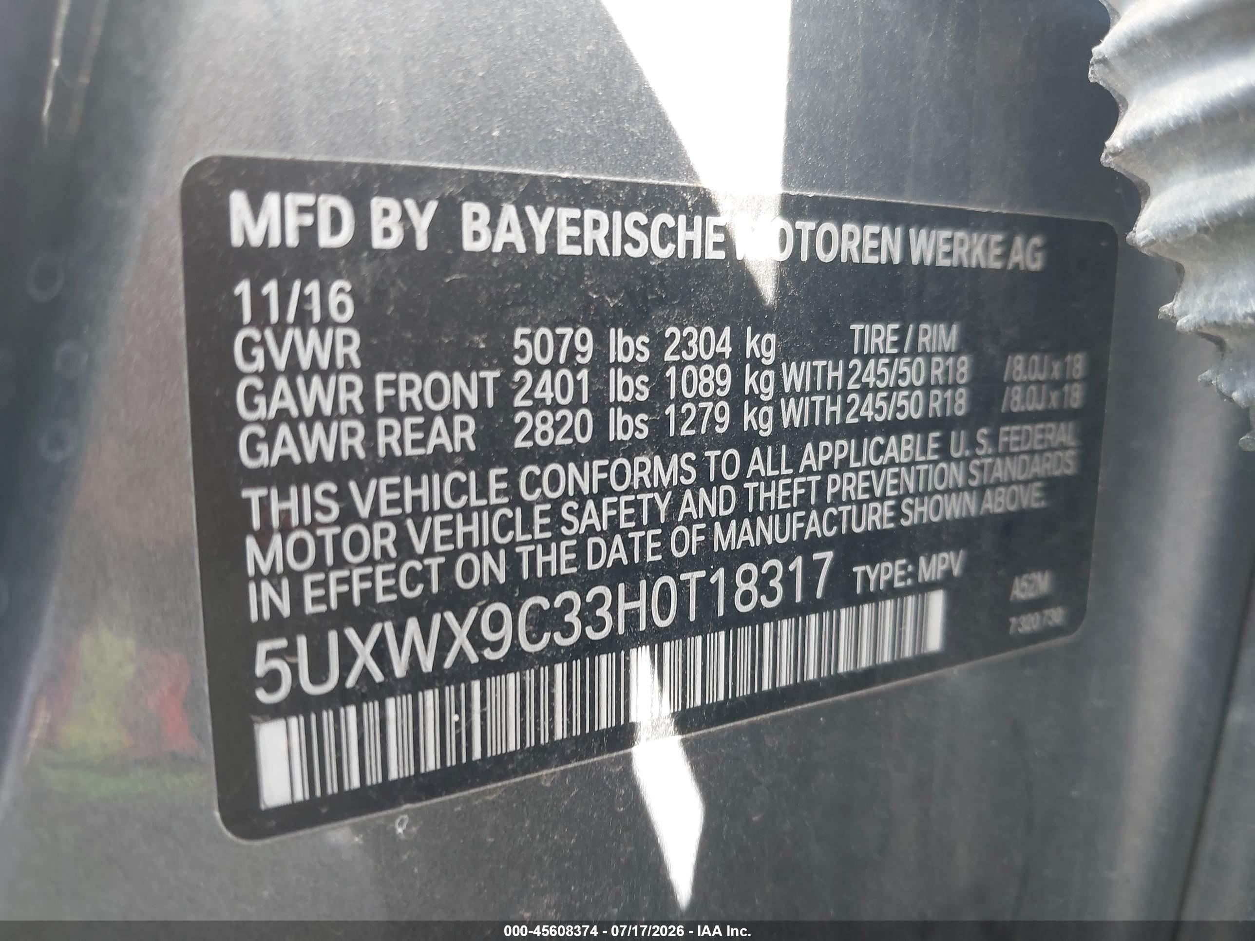 2017 BMW X3 XDRIVE28I