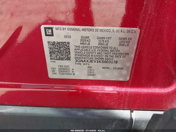 2019 CHEVROLET EQUINOX LT — I9