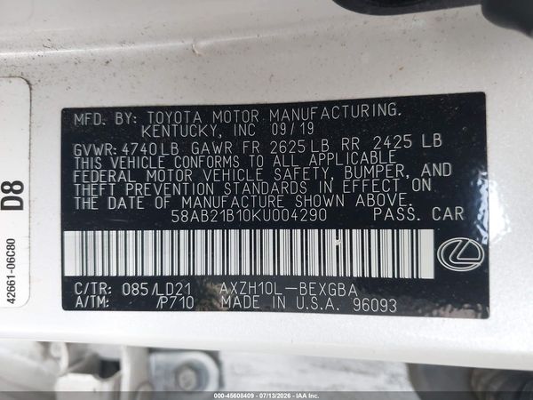 2019 LEXUS ES 300H