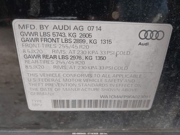 2015 AUDI Q5 3.0 TDI PREMIUM PLUS