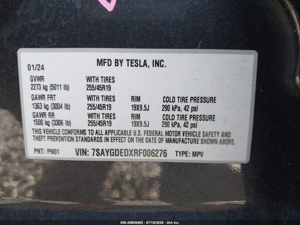 2024 TESLA MODEL Y — I9