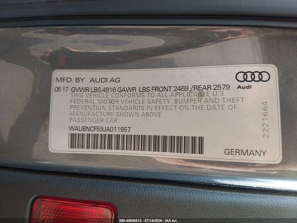 2018 AUDI A5 2.0T PREMIUM