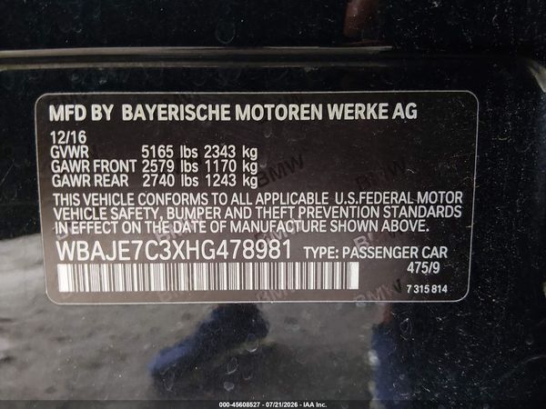2017 BMW 540I XDRIVE